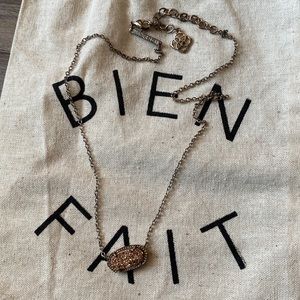 Kendra Scott Elisa Rose Gold Drusy Necklace